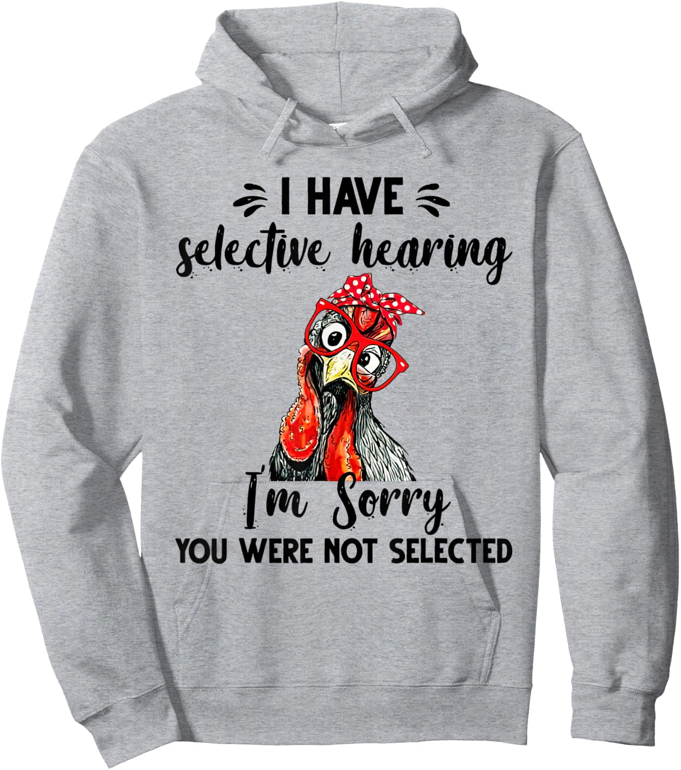 cute Women Chicken With Bandana Headband and Glasses Hoodie - Hoodie | Ash