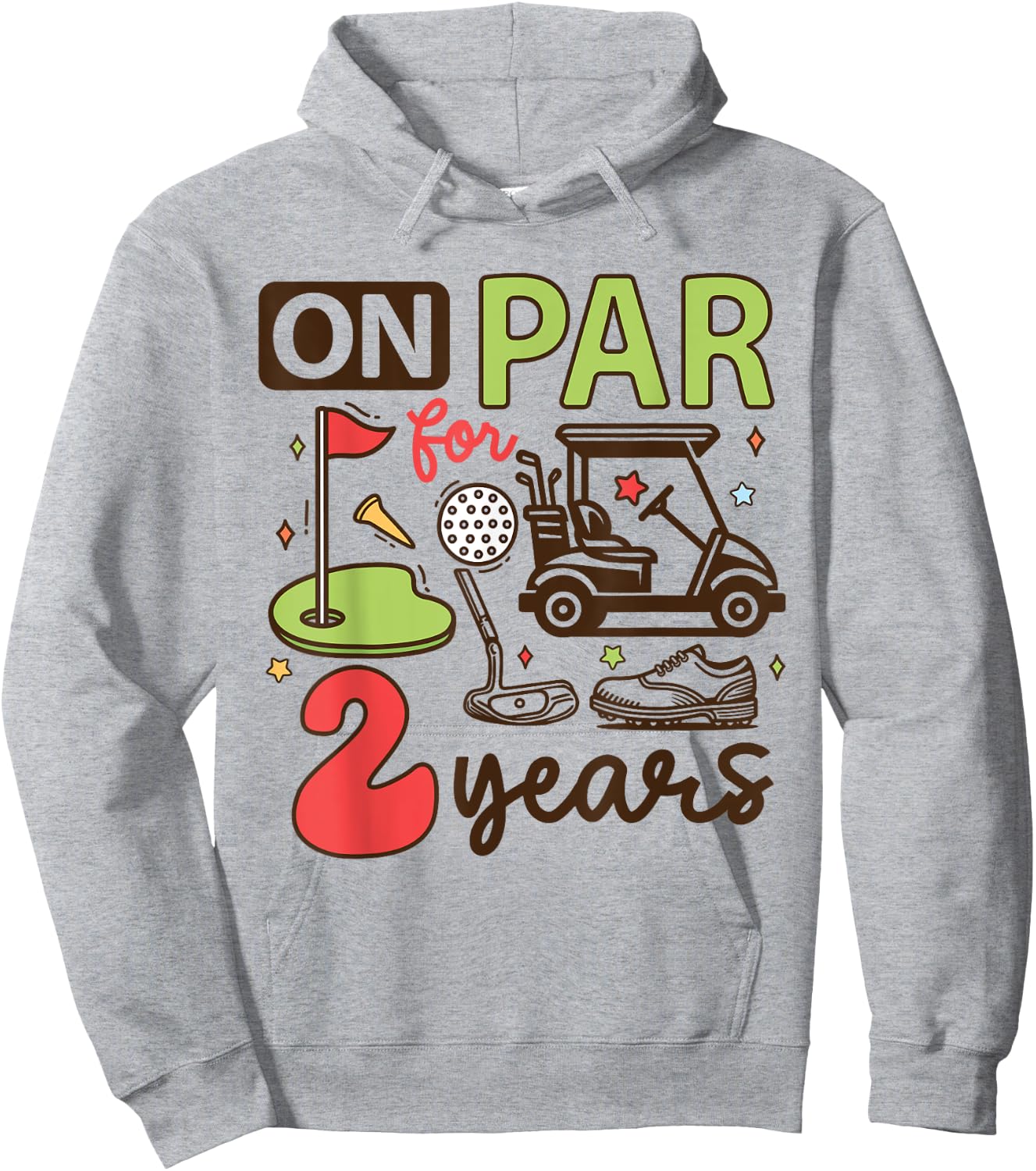 Funny 2nd Birthday Golf Shirt 2 Years Old Golfer Kids Boys Hoodie - Hoodie | Ash