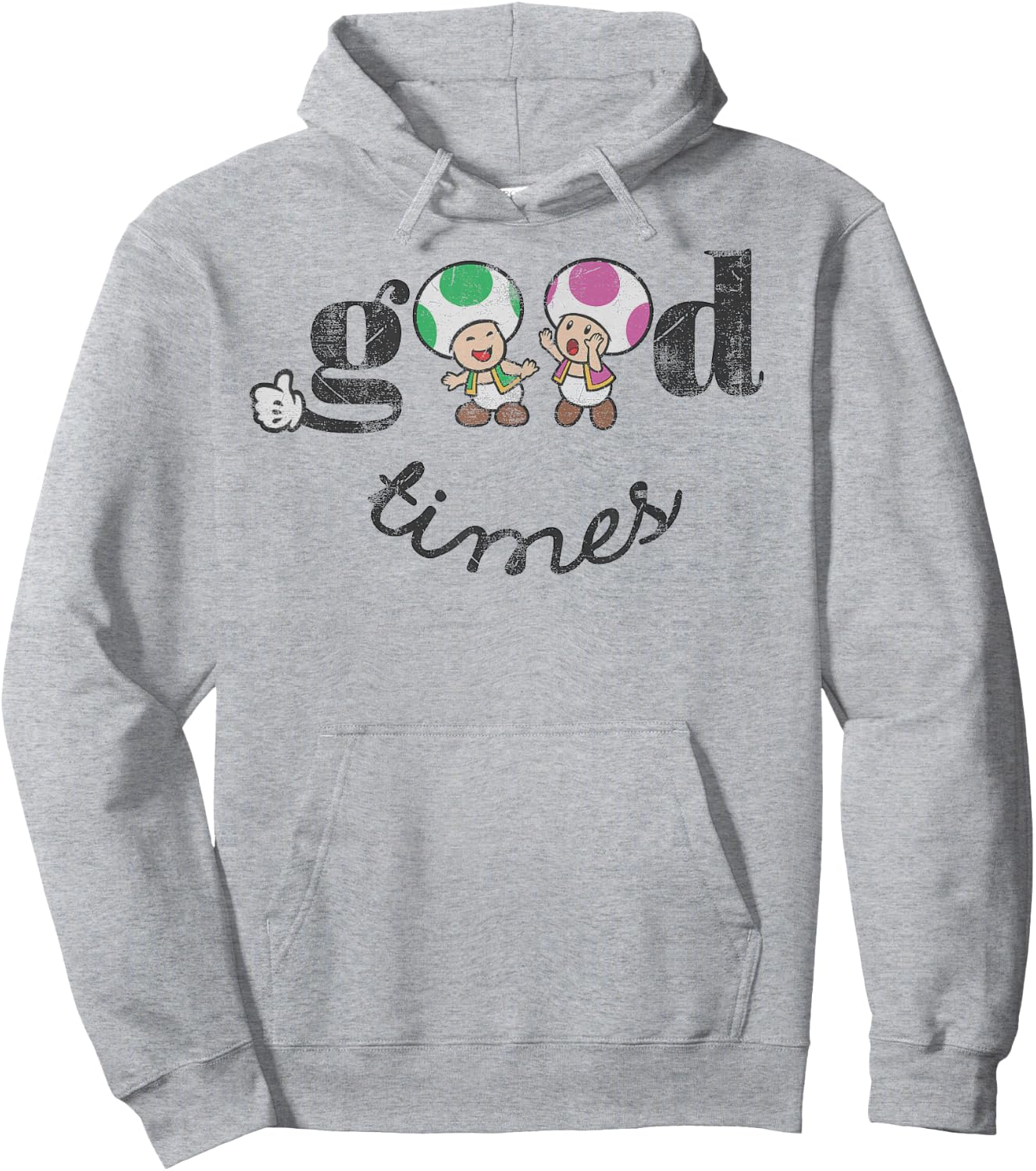 Super Mario Toad & Toadette Good Times Hoodie - Hoodie | Ash