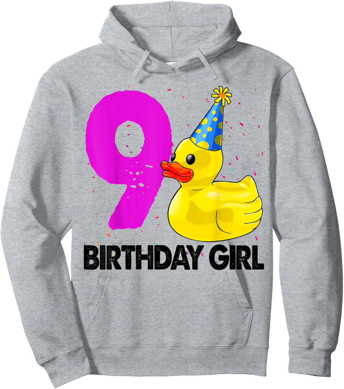 Funny Birthday Girl 9 Duck Shirt Women Duck Lovers Hoodie - Hoodie | Ash