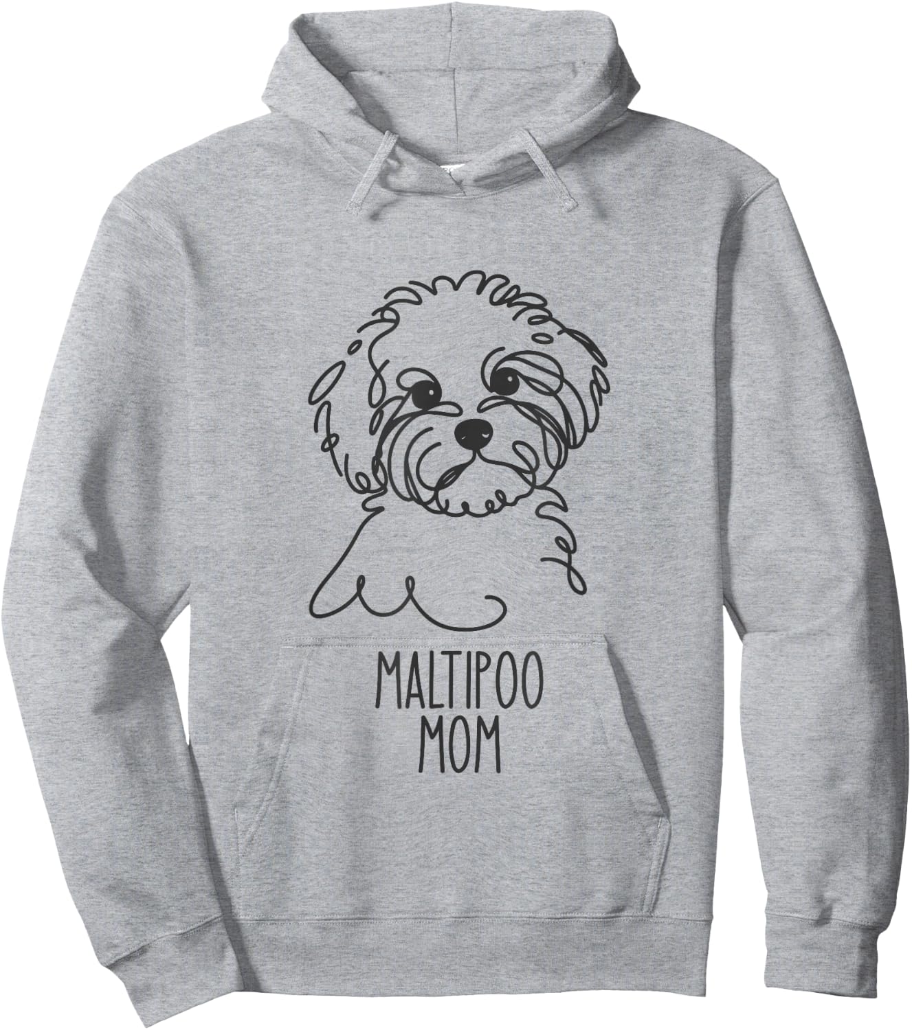 Line Art Best Dog Mom Women - Maltipoo Hoodie - Hoodie | Ash