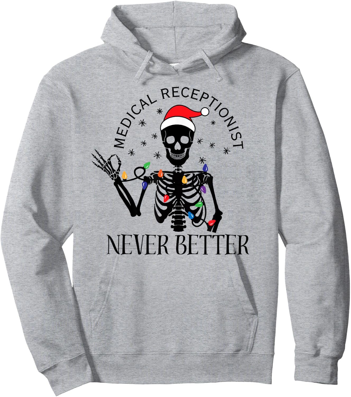 Funny Medical Receptionist Christmas Med Receptionist Clinic Hoodie - Hoodie | Ash