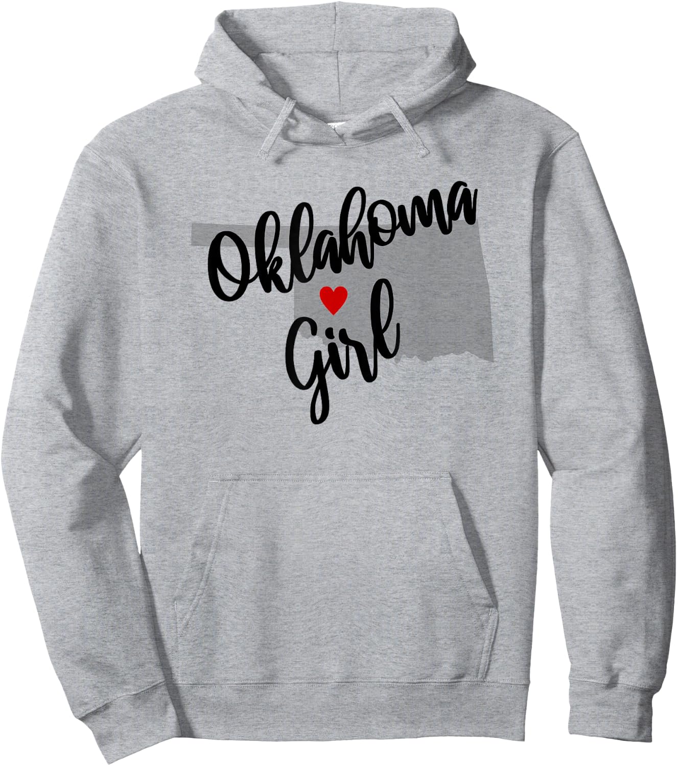 Oklahoma Girl Home State Cute Heart Hoodie - Hoodie | Ash