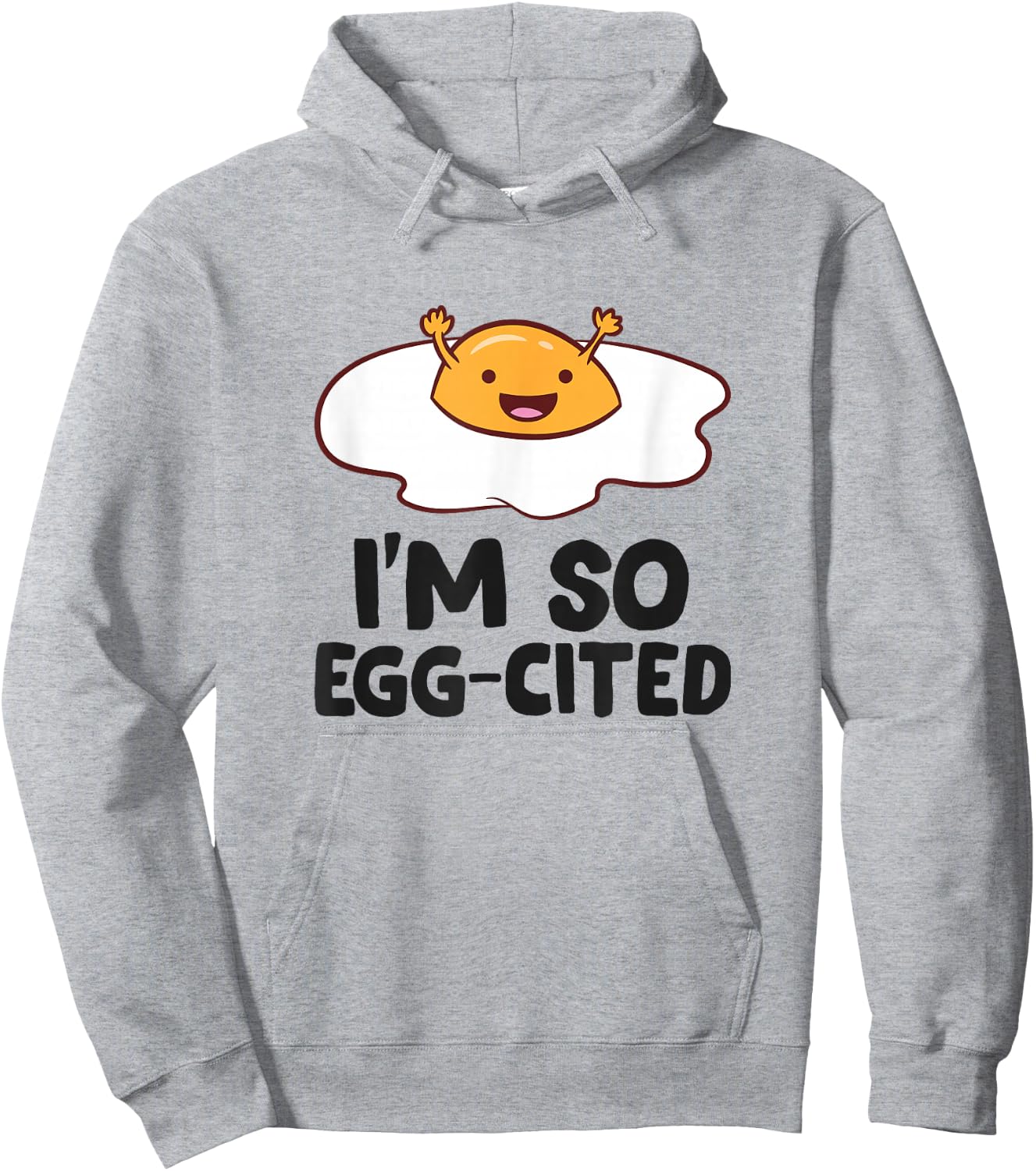 Funny Eggs I'm So Egg-Cited Funny Egg Puns Kids Hoodie - Hoodie | Ash