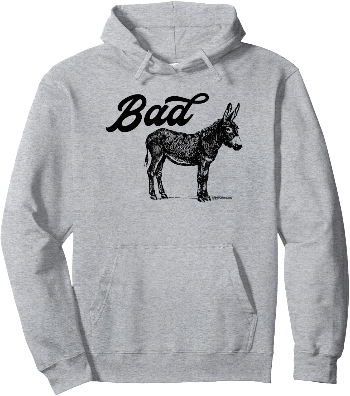 Bad Ass Vintage Distressed Retro Donkey Mule Burro Hoodie - Hoodie | Ash
