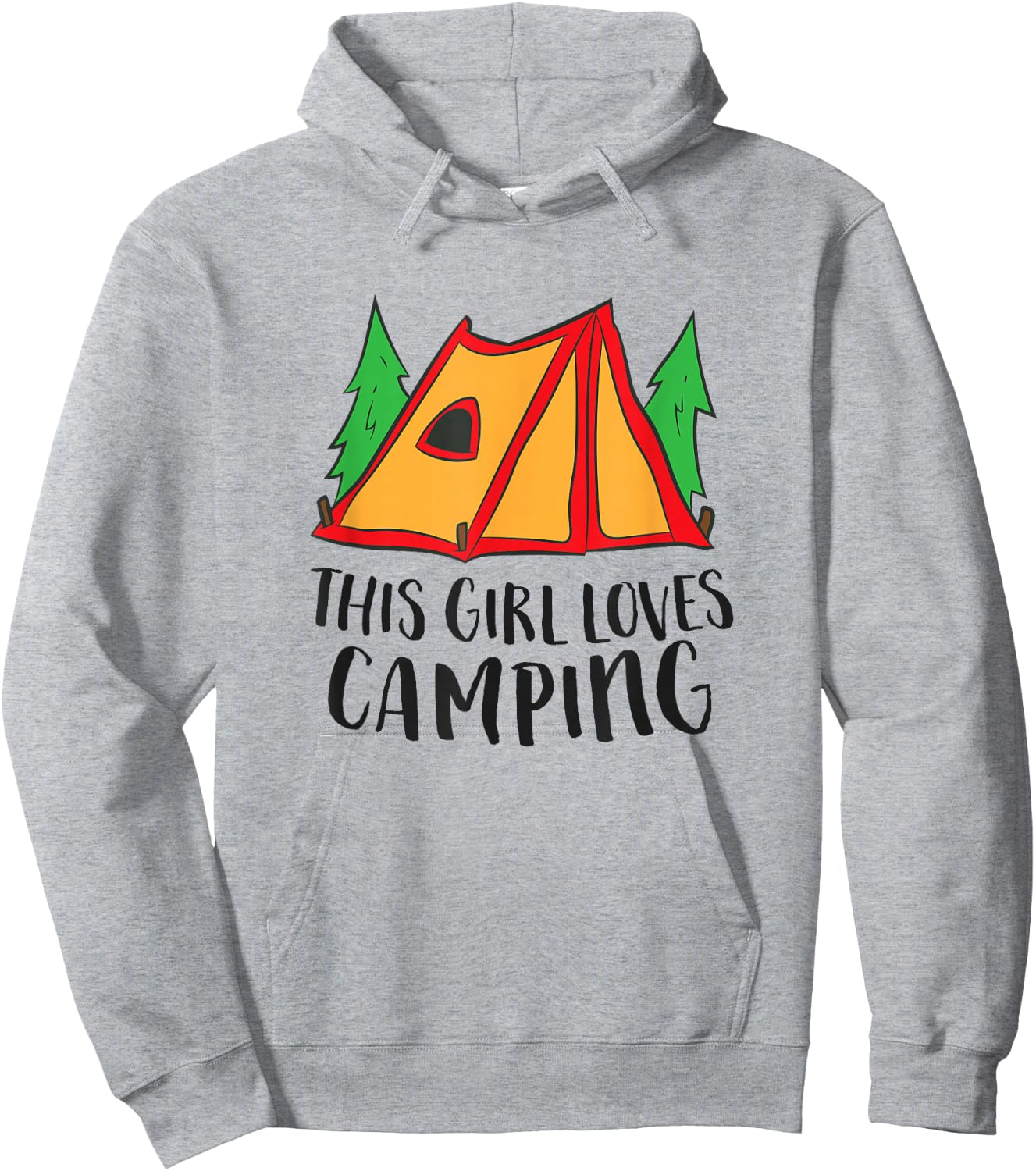This Girl Loves Camping Funny Tent Camping Girl Hoodie - Hoodie | Ash