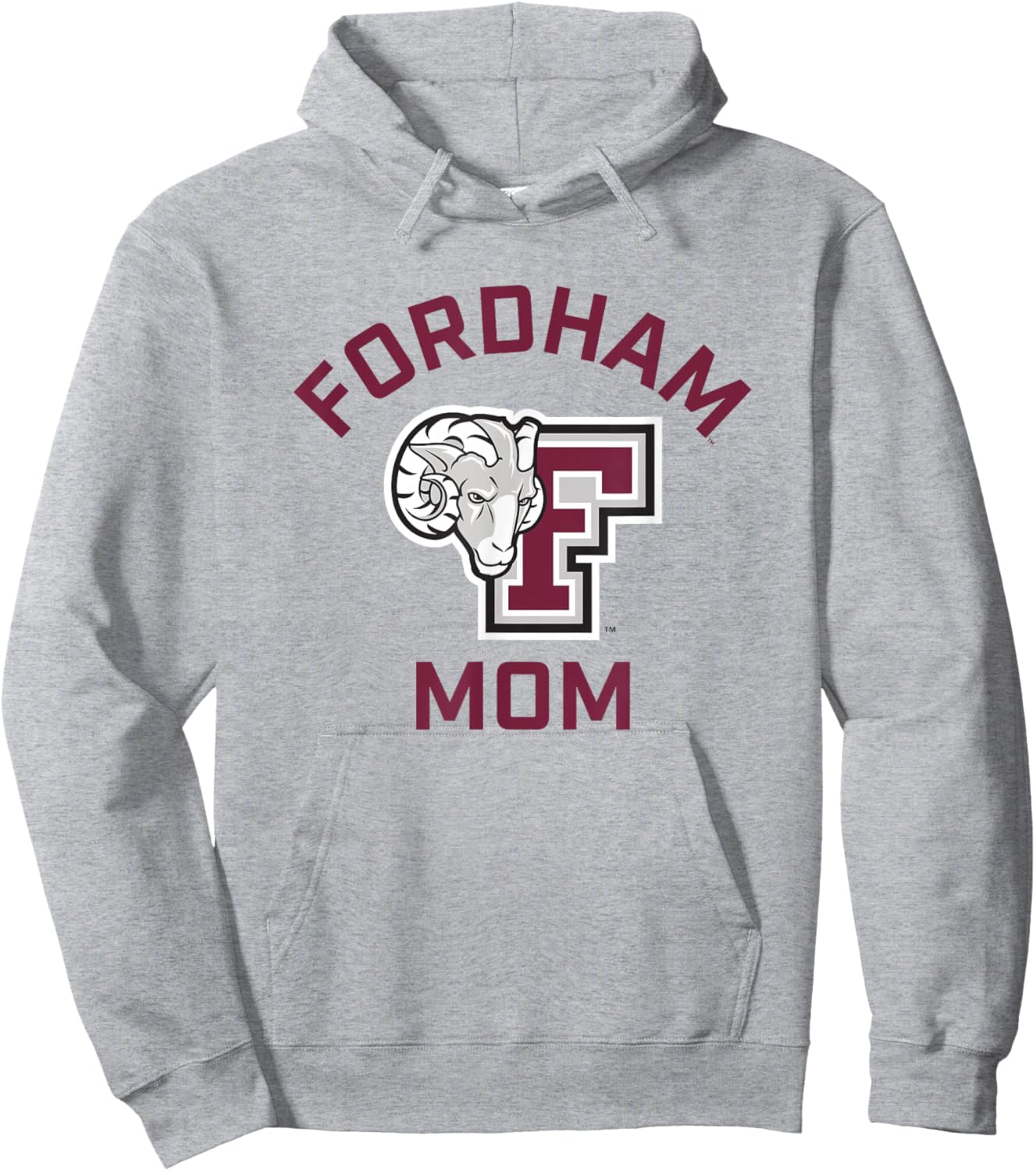 Fordham University Rams Arched Mom Hoodie - Hoodie | Ash