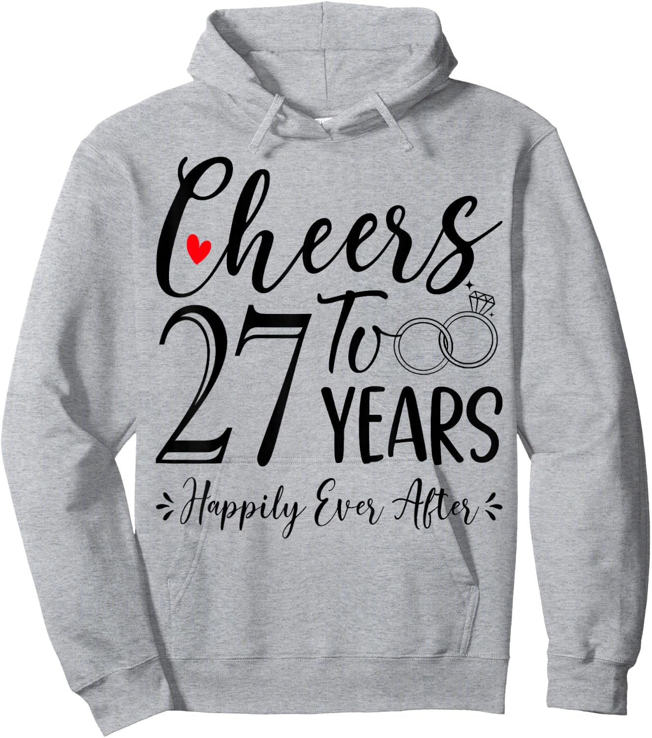 Cheers To 27 Years - 27th Wedding Anniversary Husband Wife Hoodie - Hoodie | Ash