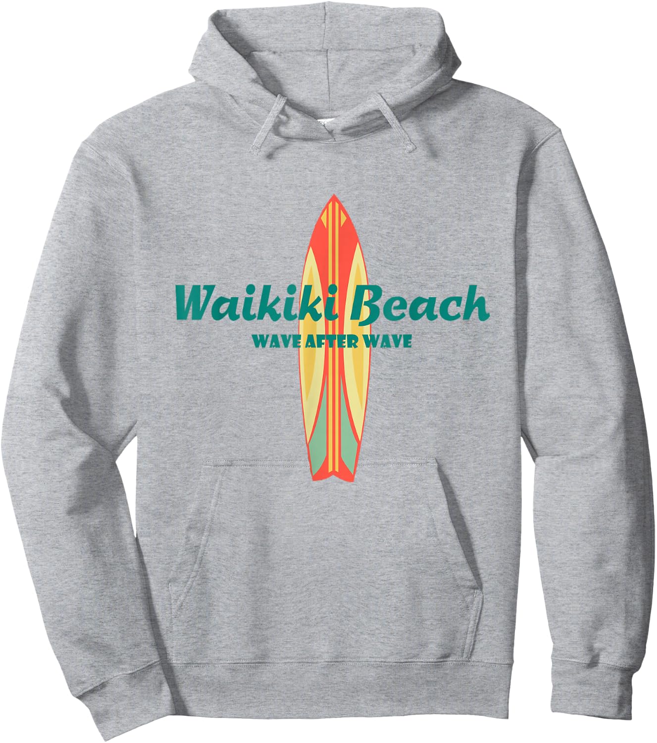 Waikiki Beach Hawaii Souvenir Retro Vintage Surf Gifts Hoodie - Hoodie | Ash