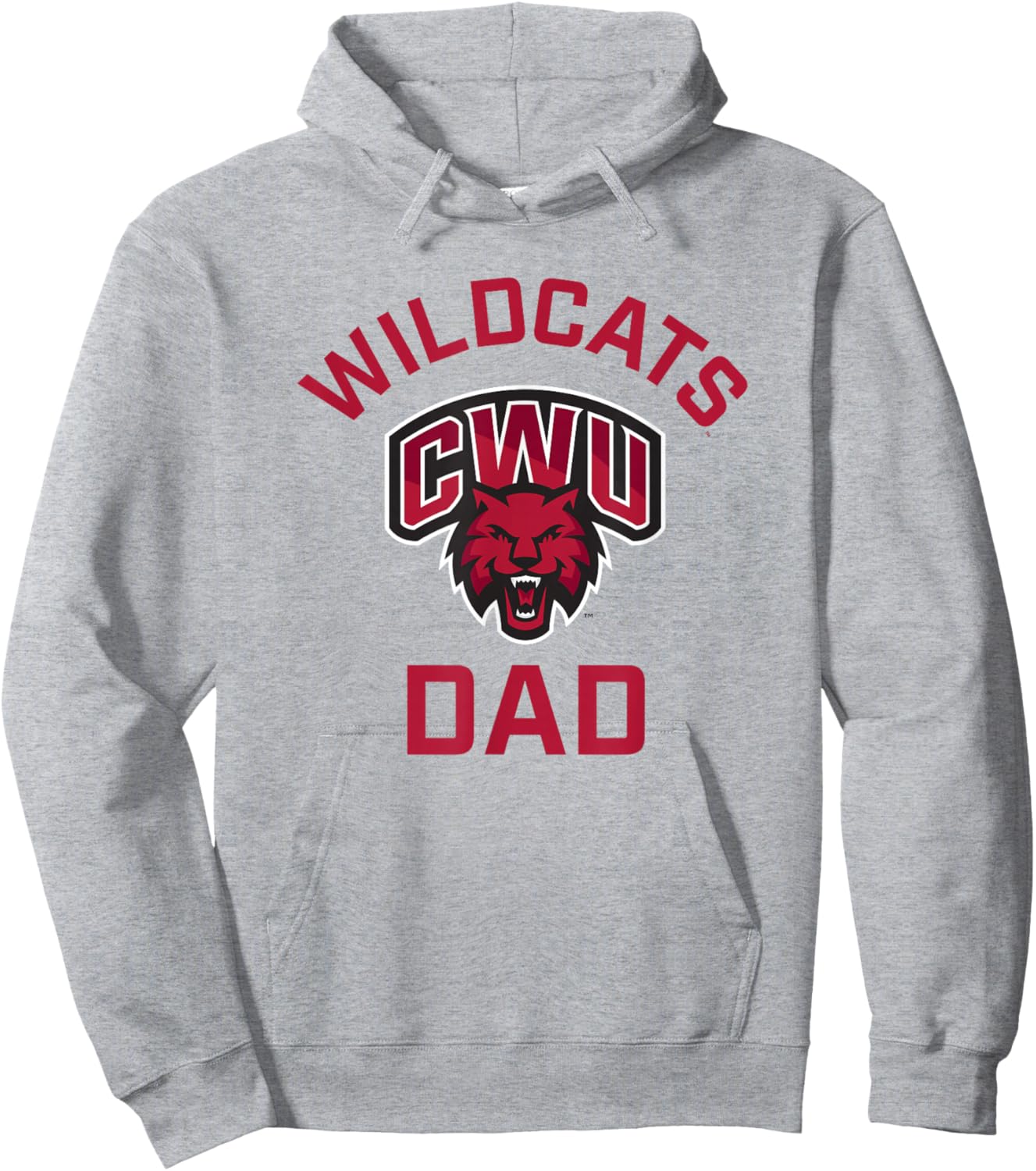 Central Washington University Wildcats Arched Dad Hoodie - Hoodie | Ash