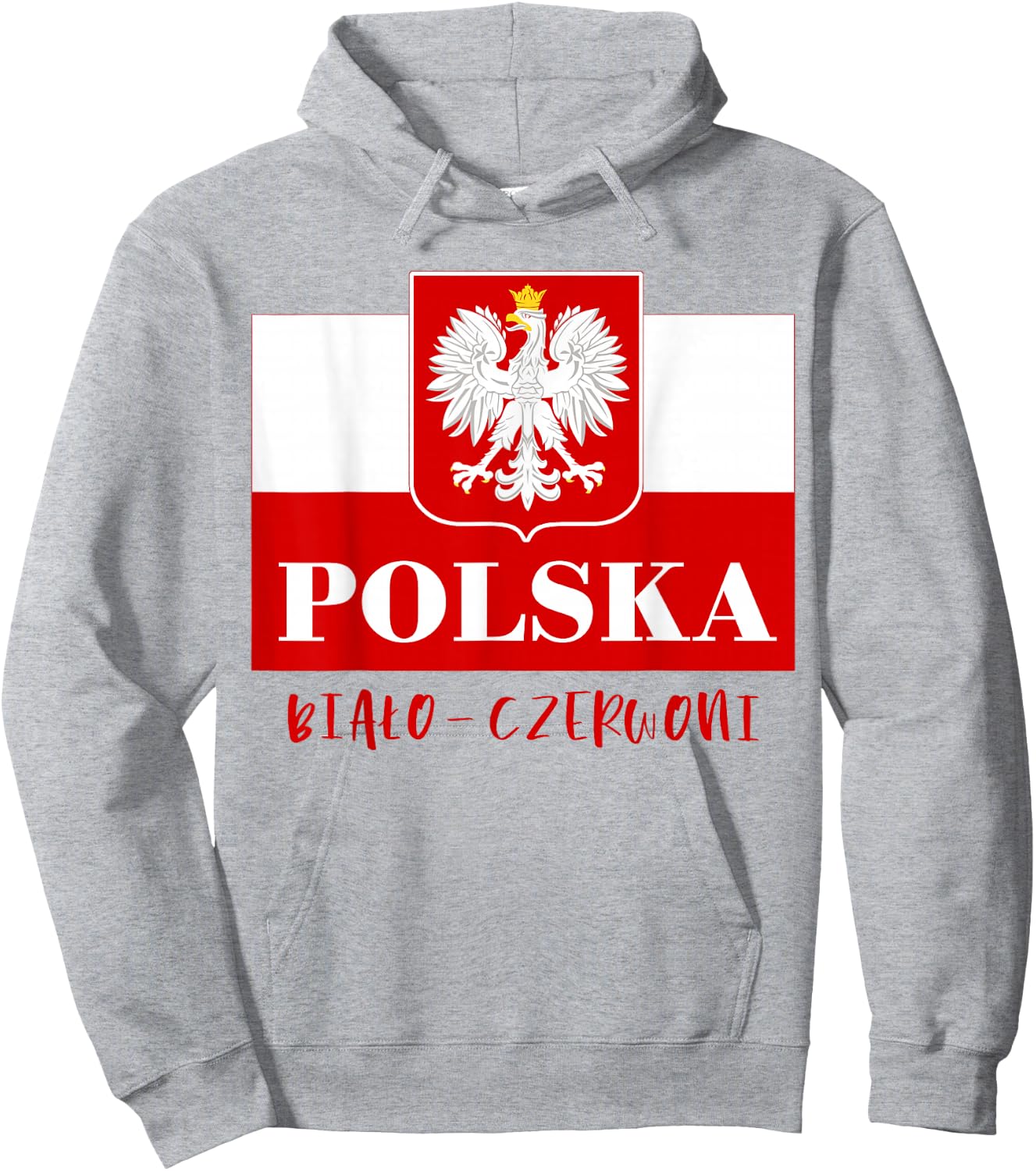 Polska Bialo-Czerwoni, Polish Flag Polish Emblem White Eagle Hoodie - Hoodie | Ash