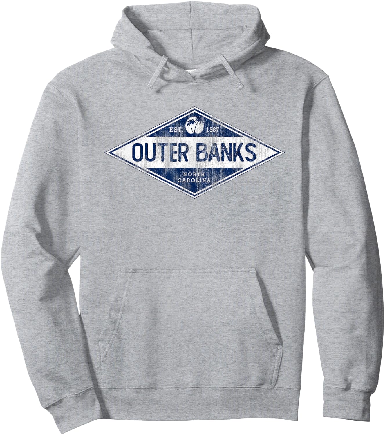 Vintage Outer Banks OBX North Carolina Retro Badge Souvenir Hoodie - Hoodie | Ash