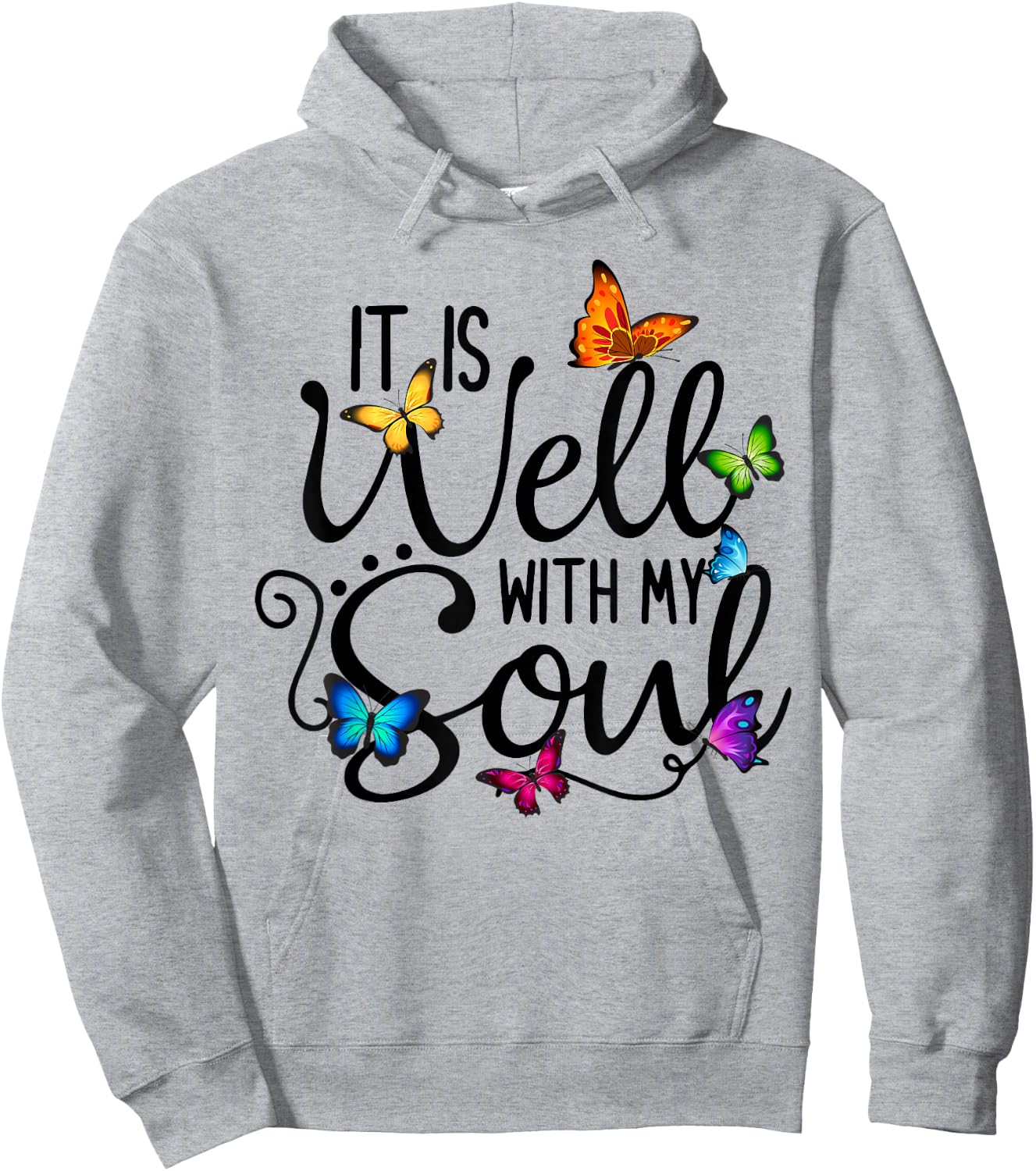 It Is Well With My Soul Christian Hymn - Butterfly Art Hoodie - Hoodie | Ash