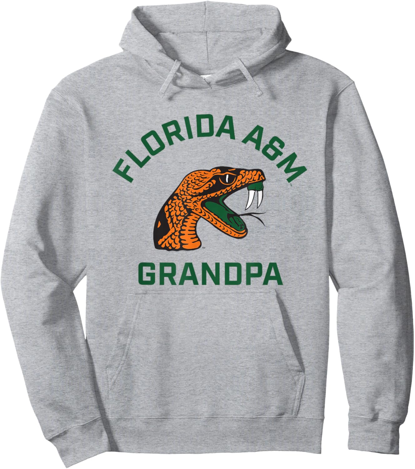 Florida A&M University FAMU Rattlers Arched Grandpa Hoodie - Hoodie | Ash