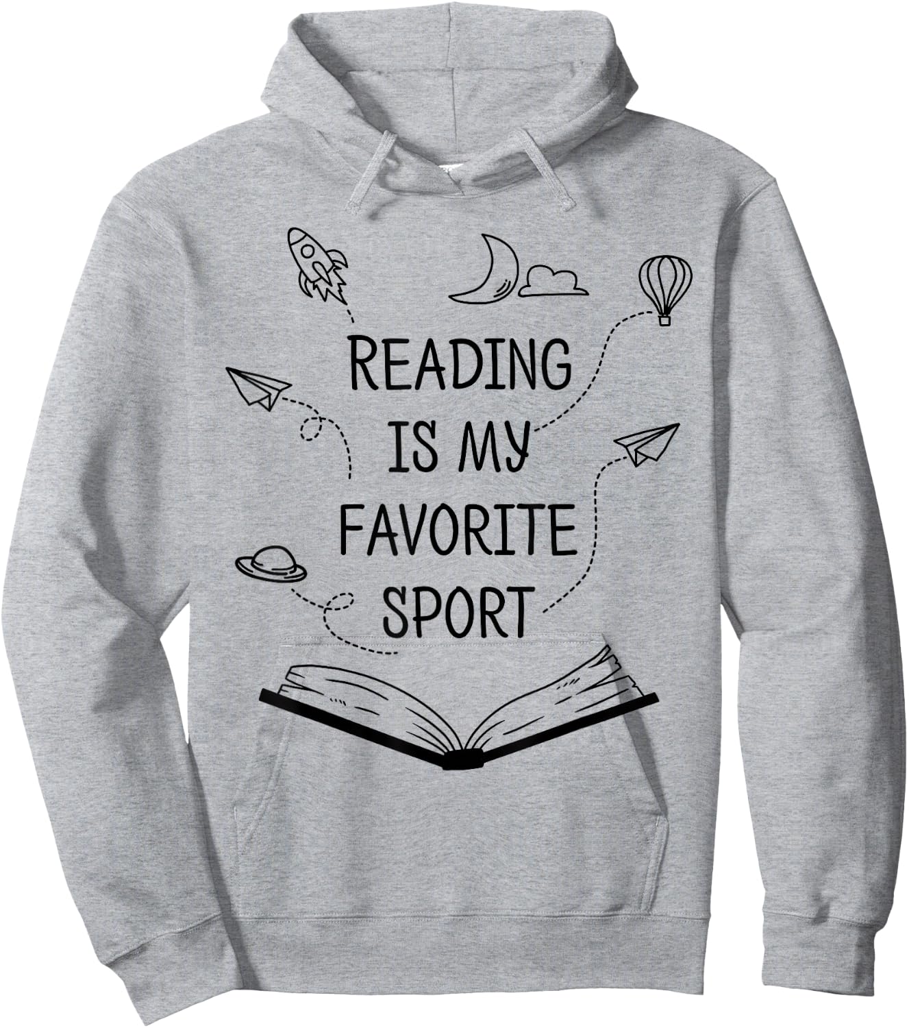 Reading Is My Favorite Sport Read Bookworm Book Lover Gift Hoodie - Hoodie | Ash