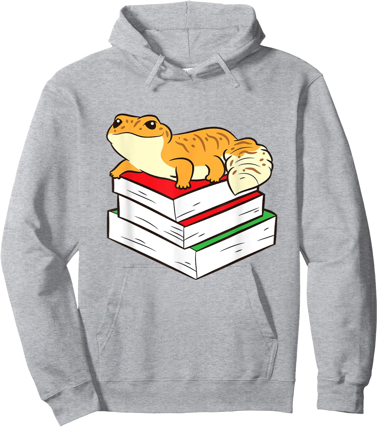 Leopard Gecko Sleeping On Books Reading And Geckos Hoodie - Hoodie | Ash