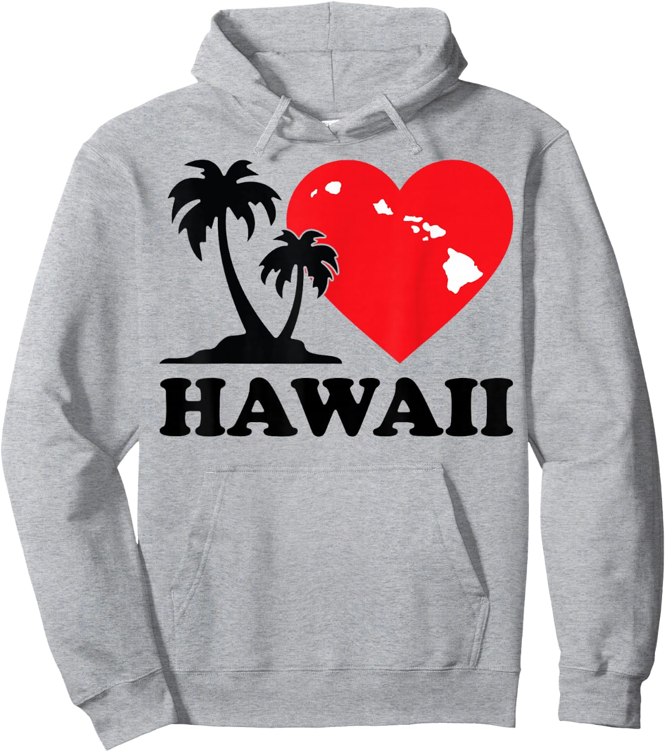I love Hawaii Hawaiian heart palm Women Men Kids Hoodie - Hoodie | Ash