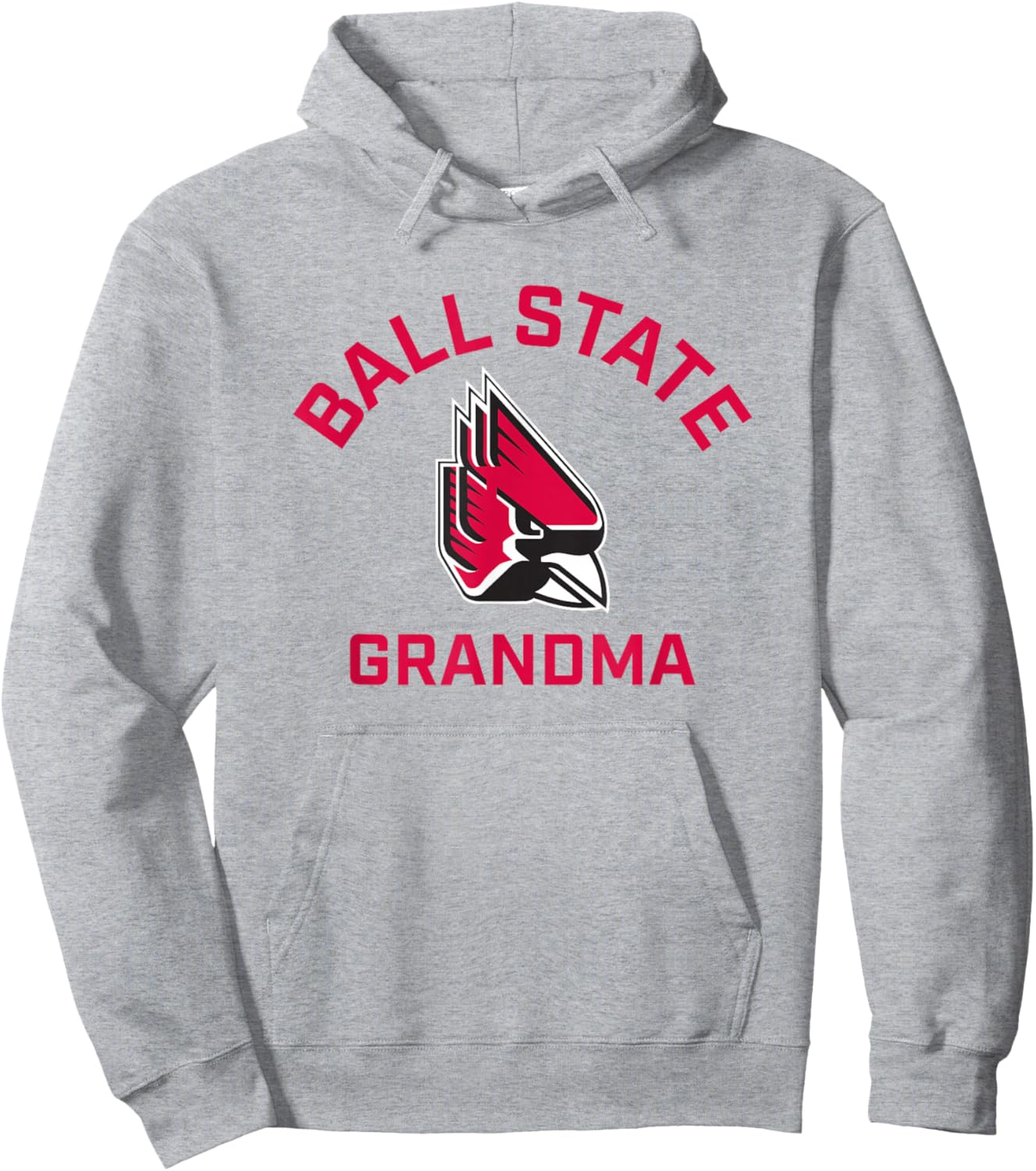 Ball State University Cardinals Arched Grandma Hoodie - Hoodie | Ash