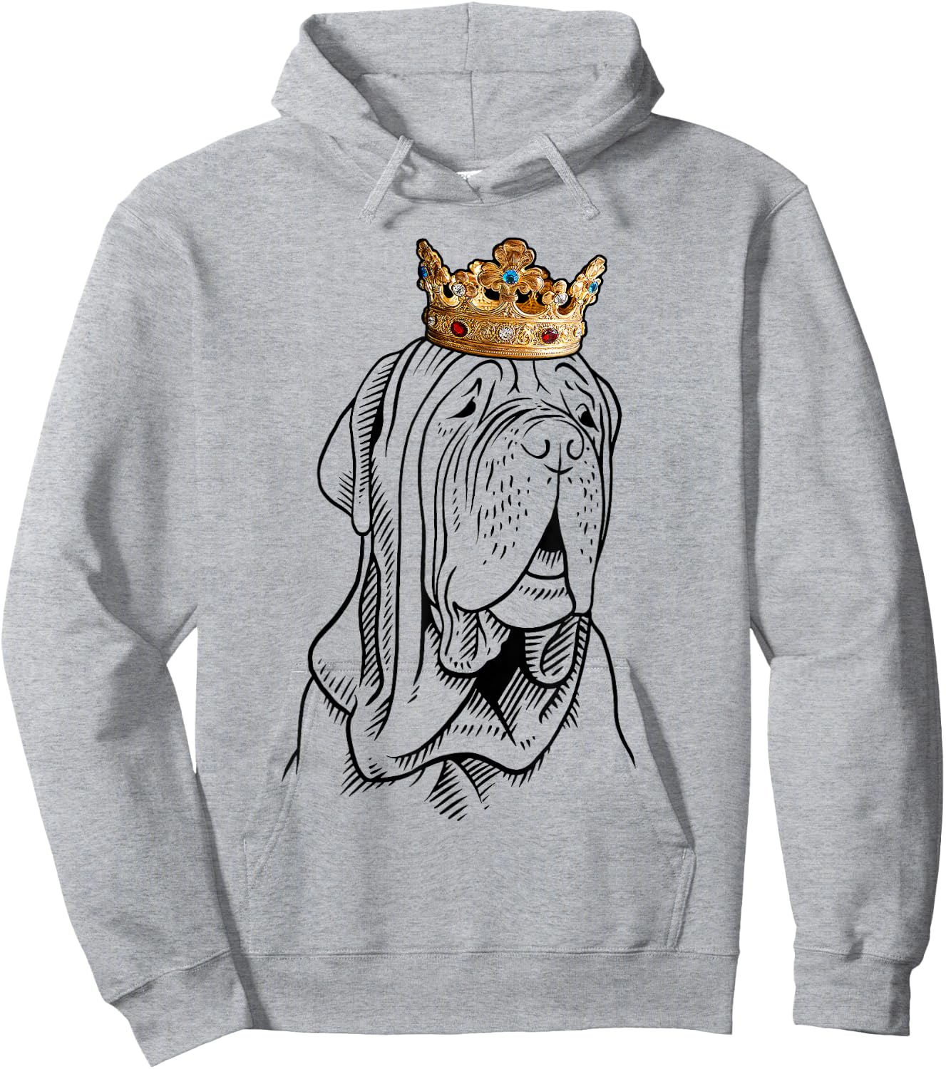Neapolitan mastiff dog wears a crown Hoodie - Hoodie | Ash