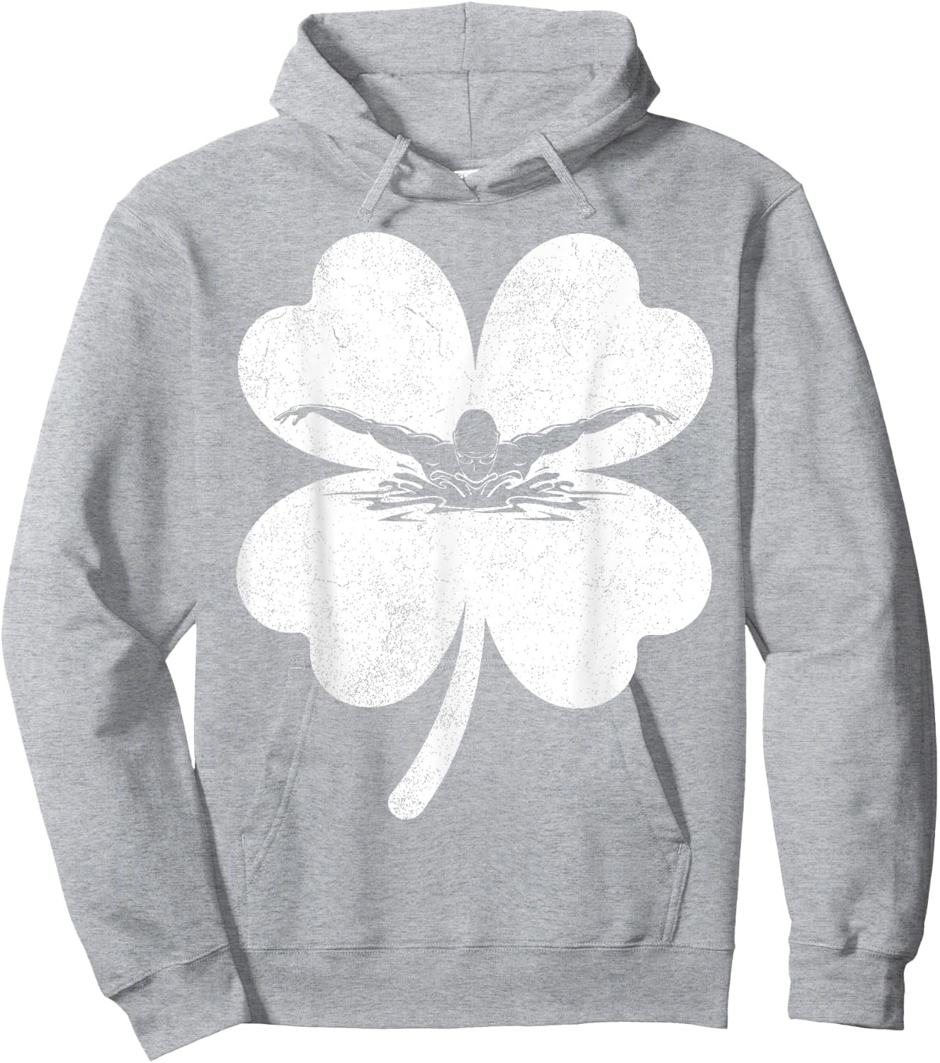 Swimming St Patrick Day Lucky Shamrock Swimmer Boys Girls Hoodie - Hoodie | Ash