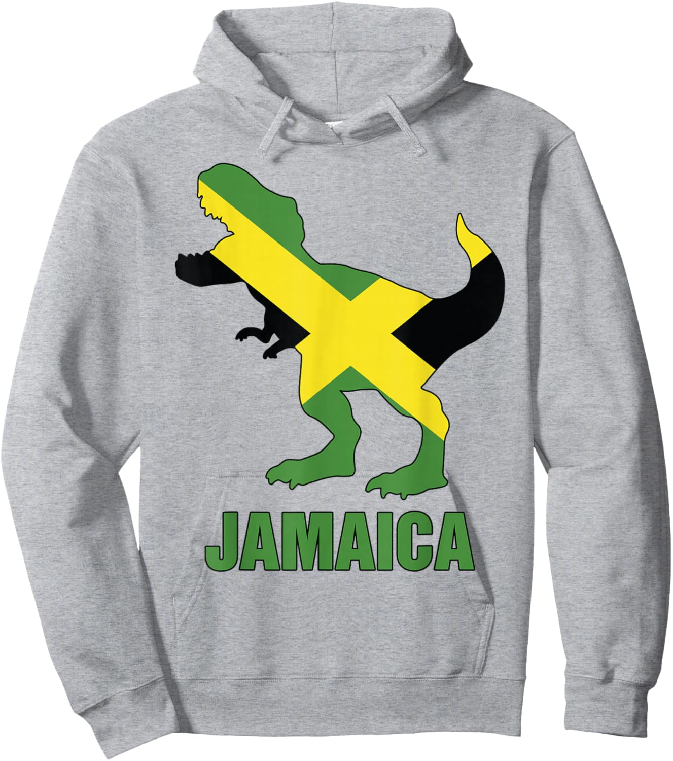 Jamaica-Shirt Boys T-Rex Jamaican Flag Toddler Kids Hoodie - Hoodie | Ash