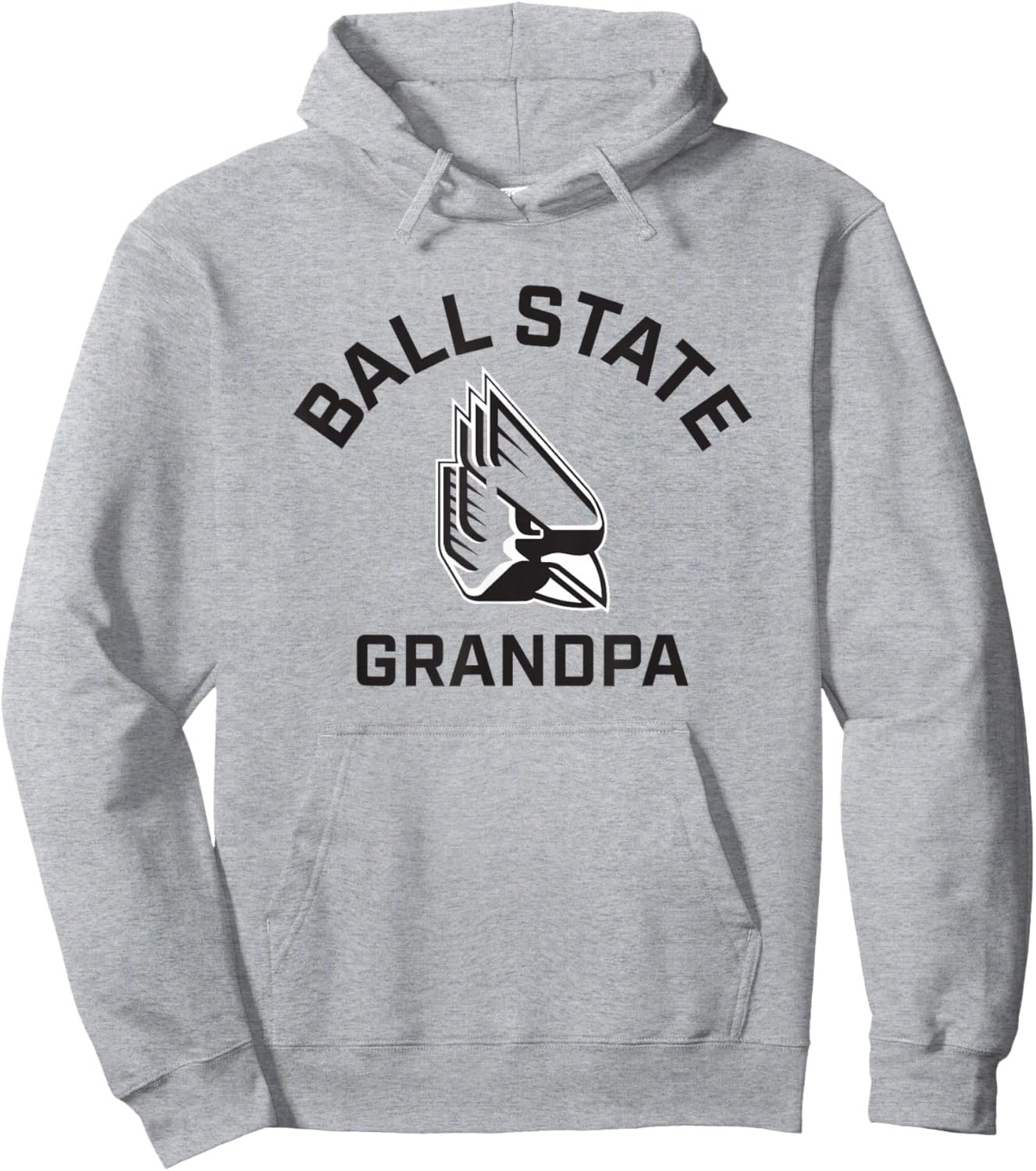 Ball State University Cardinals Arched Grandpa Hoodie - Hoodie | Ash