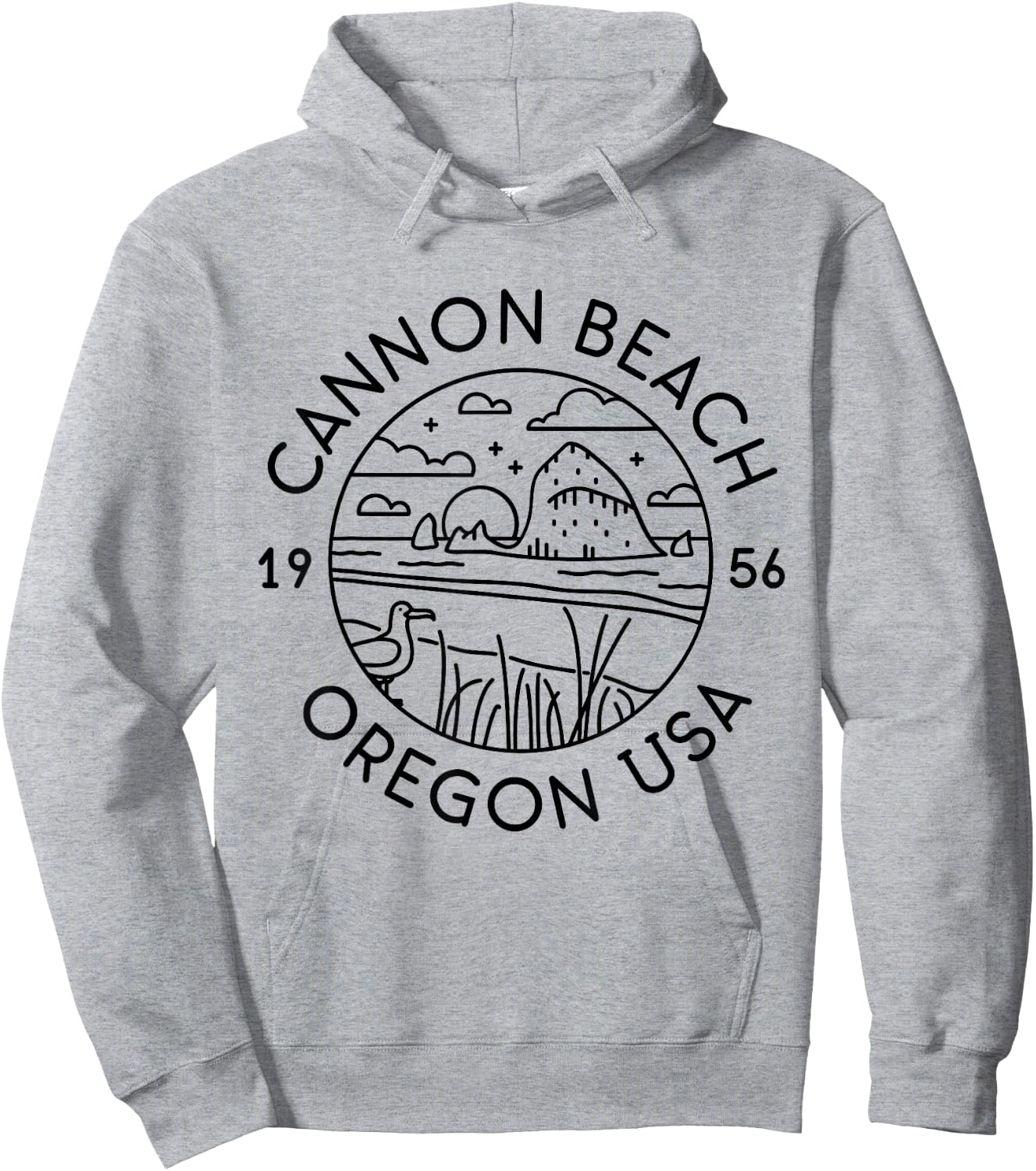Cannon Beach 1956 Oregon Clatsop Hoodie - Hoodie | Ash