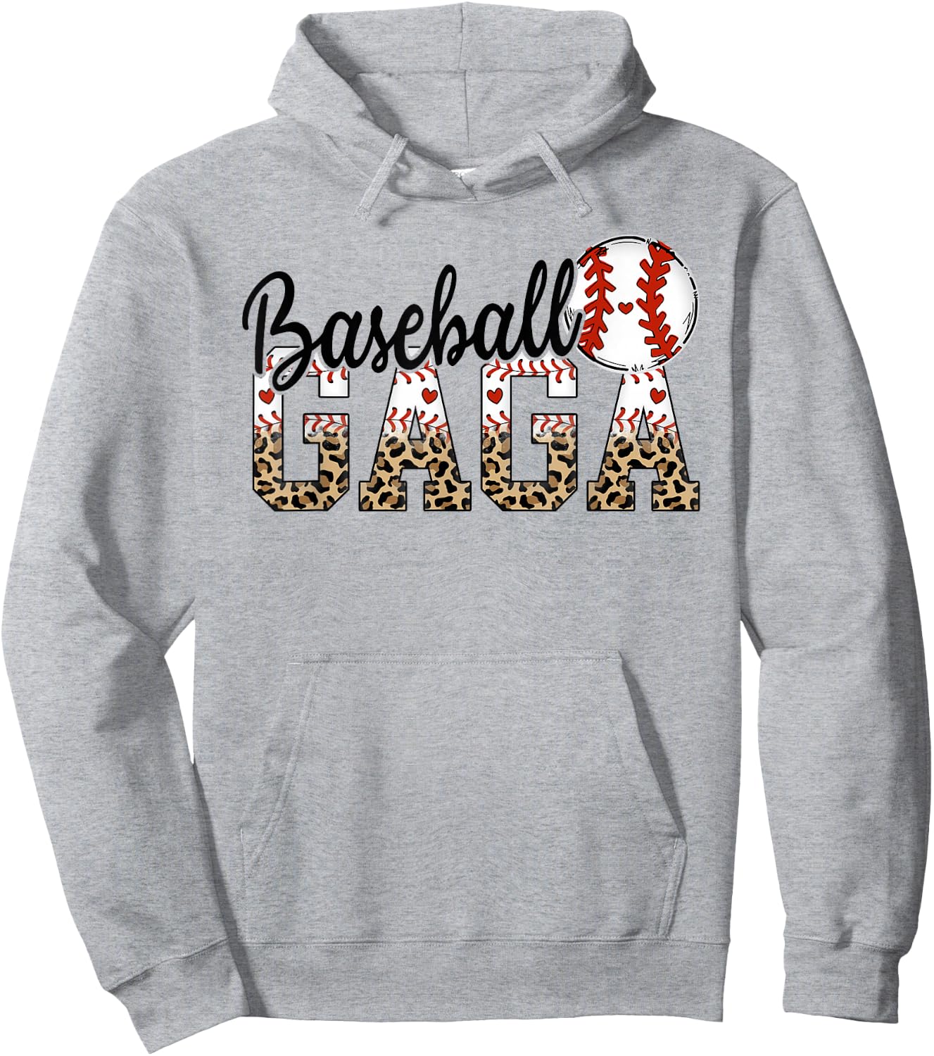 Baseball Gaga Women BallPark Gaga Baseball Mom Mother's Day Hoodie - Hoodie | Ash