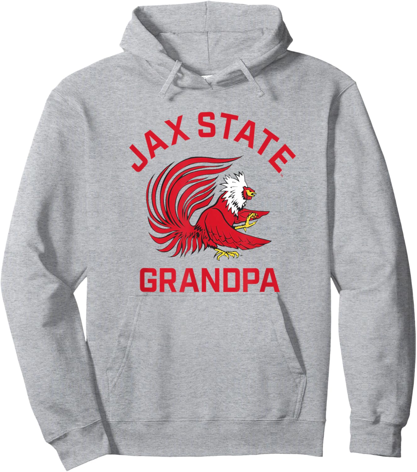 Jacksonville State University JSU Gamecocks Arched Grandpa Hoodie - Hoodie | Ash