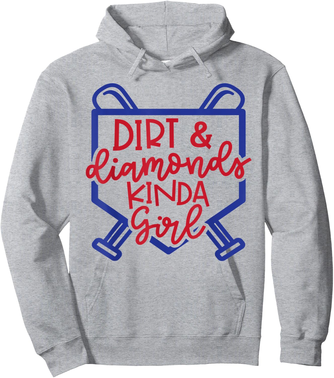 Dirt and Diamonds Kinda Girl Softball Baseball Cute Funny Hoodie - Hoodie | Ash