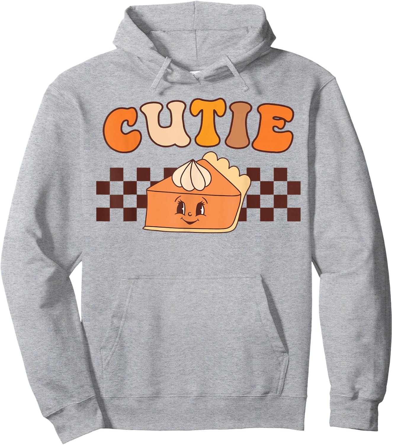 Retro Groovy Cutie Pie Thanksgiving Pumpkin Pie Costume Hoodie - Hoodie | Ash