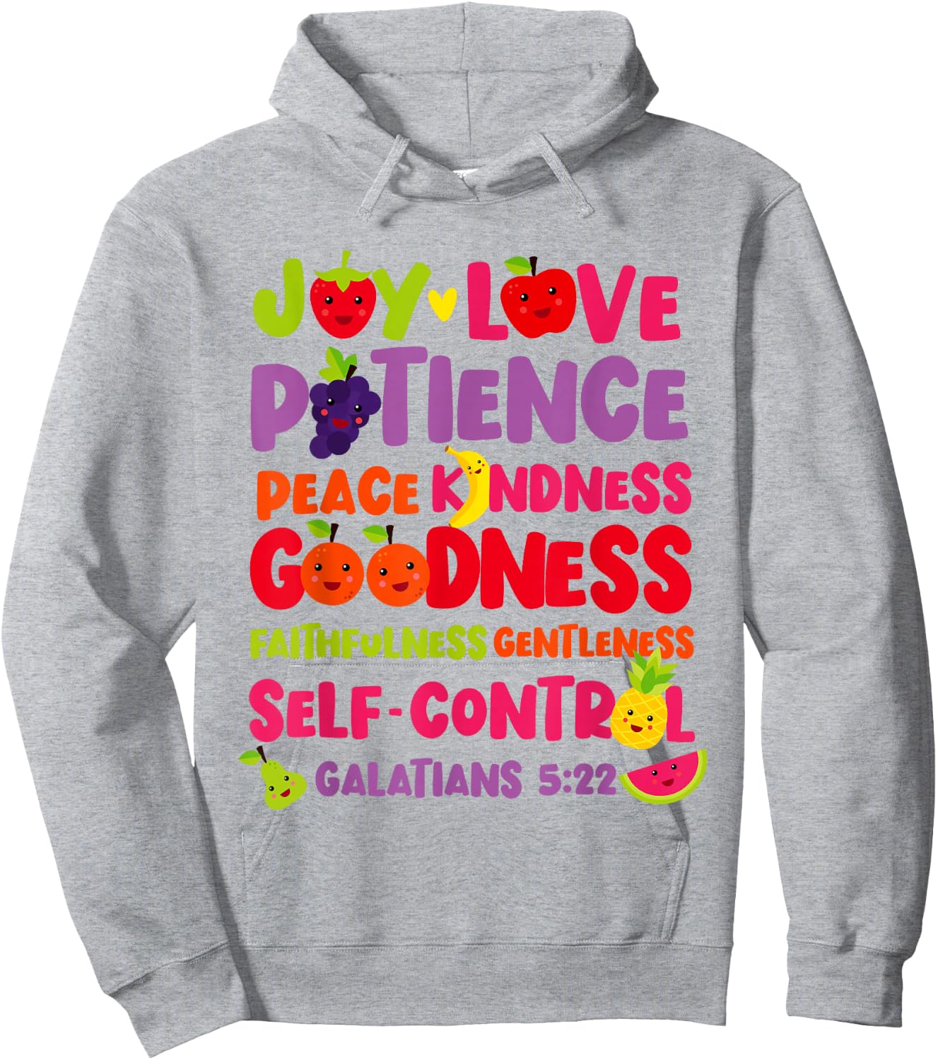 Christian Bible Verse Fruit Of The Spirit Galatians 5:22 Hoodie - Hoodie | Ash