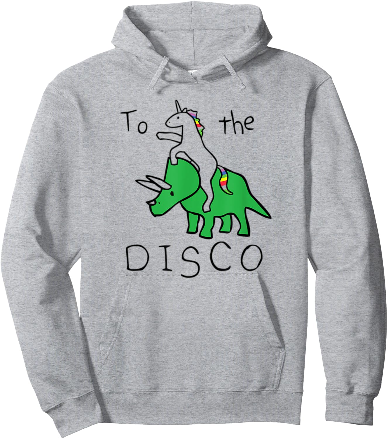 To The Disco Unicorn Riding Dinosaur Hoodie - Hoodie | Ash