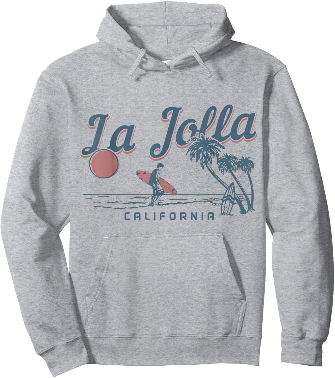 La Jolla California Surf Beach Vintage Souvenir Surfer Hoodie - Hoodie | Ash