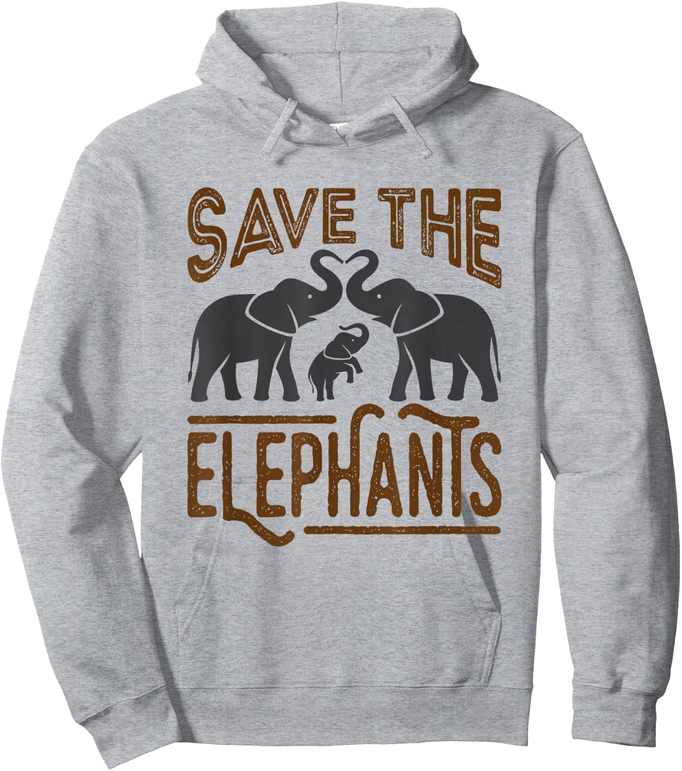 Save The Elephants Protect Wildlife Endangered Awareness Hoodie - Hoodie | Ash