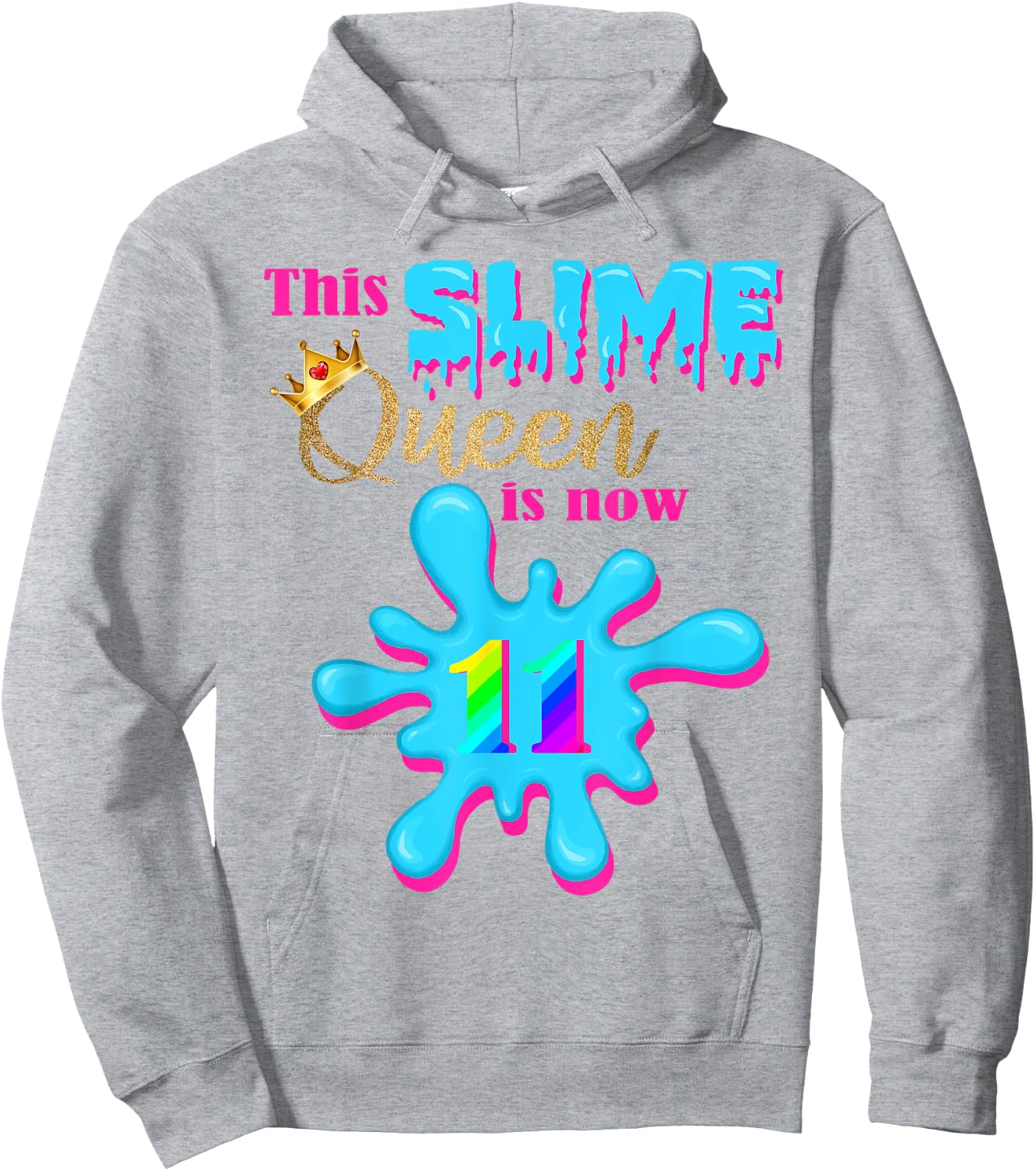 11 Yrs Old Birthday 11th Bday 2009 This Slime Queen is 11 Hoodie - Hoodie | Ash