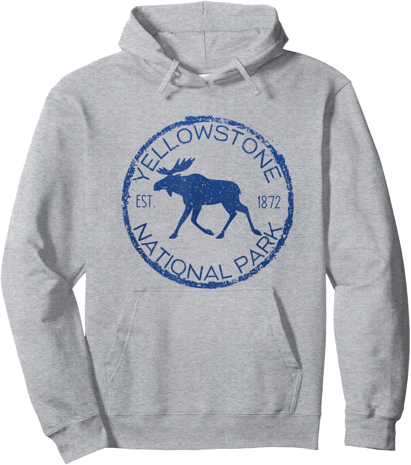 Moose Design Yellowstone National Park Souvenir Hiker's Hoodie - Hoodie | Ash