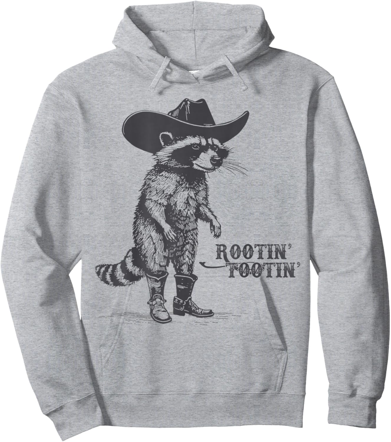 Rootin Tootin Vintage Raccoon Cowboy Cowgirl Trash Panda Hoodie - Hoodie | Ash