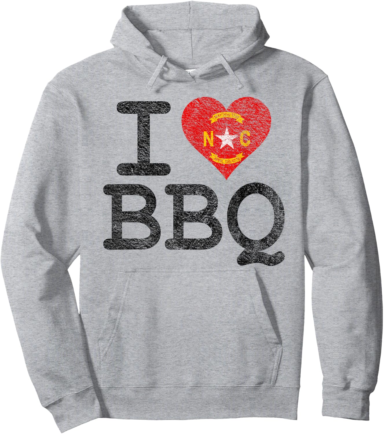 I Love North Carolina Bbq I Heart Nc Barbecue Sauce Smoker Hoodie - Hoodie | Ash