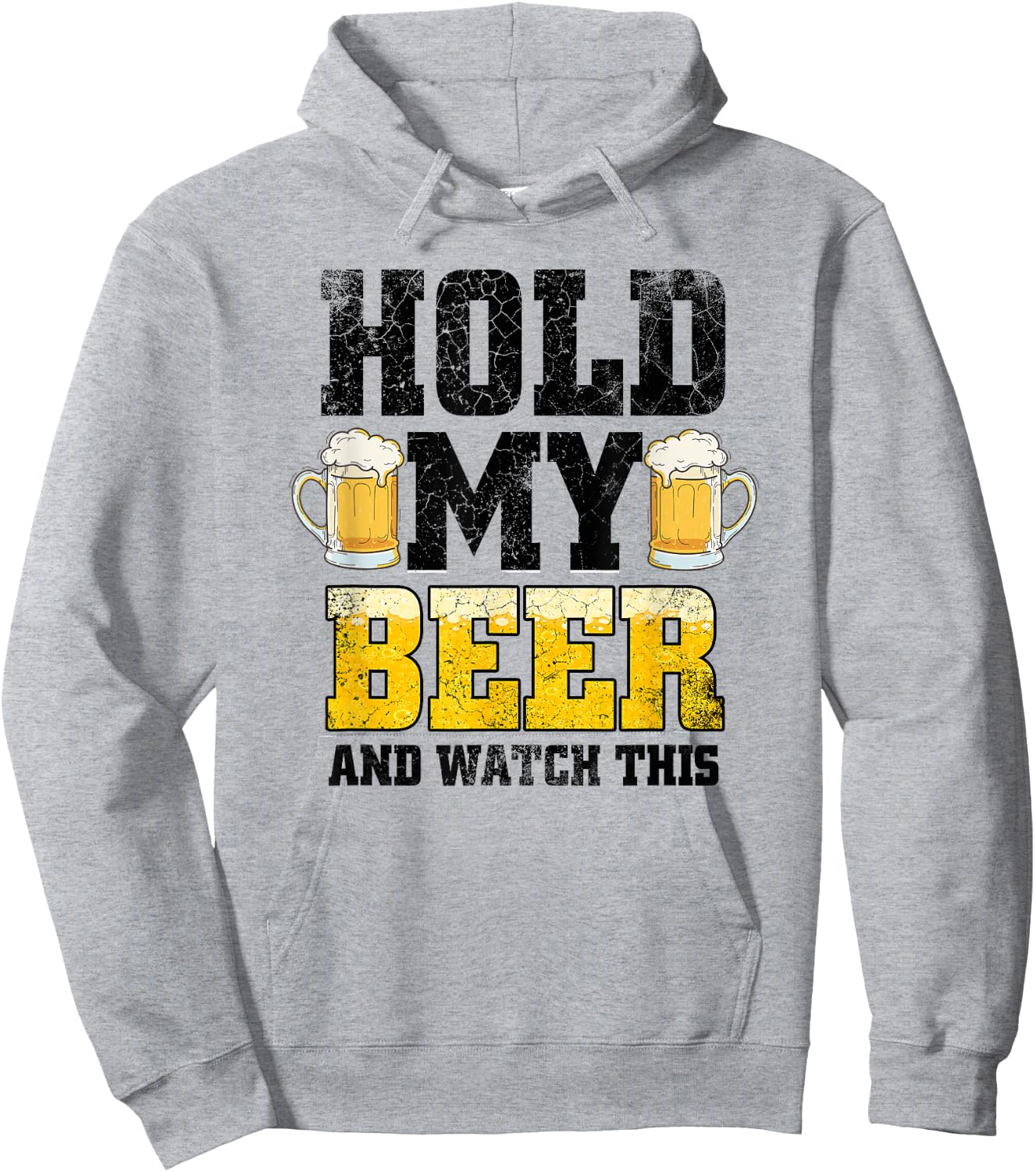 Hold my Beer and Watch This Distressed Funny Redneck Hoodie - Hoodie | Ash