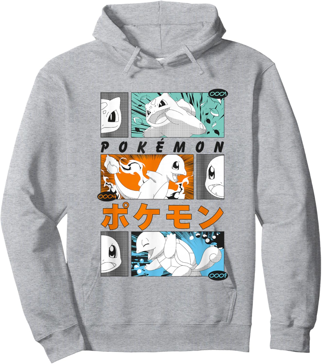 Pokémon Kanto Starters Vintage Manga Action Panels Hoodie - Hoodie | Ash