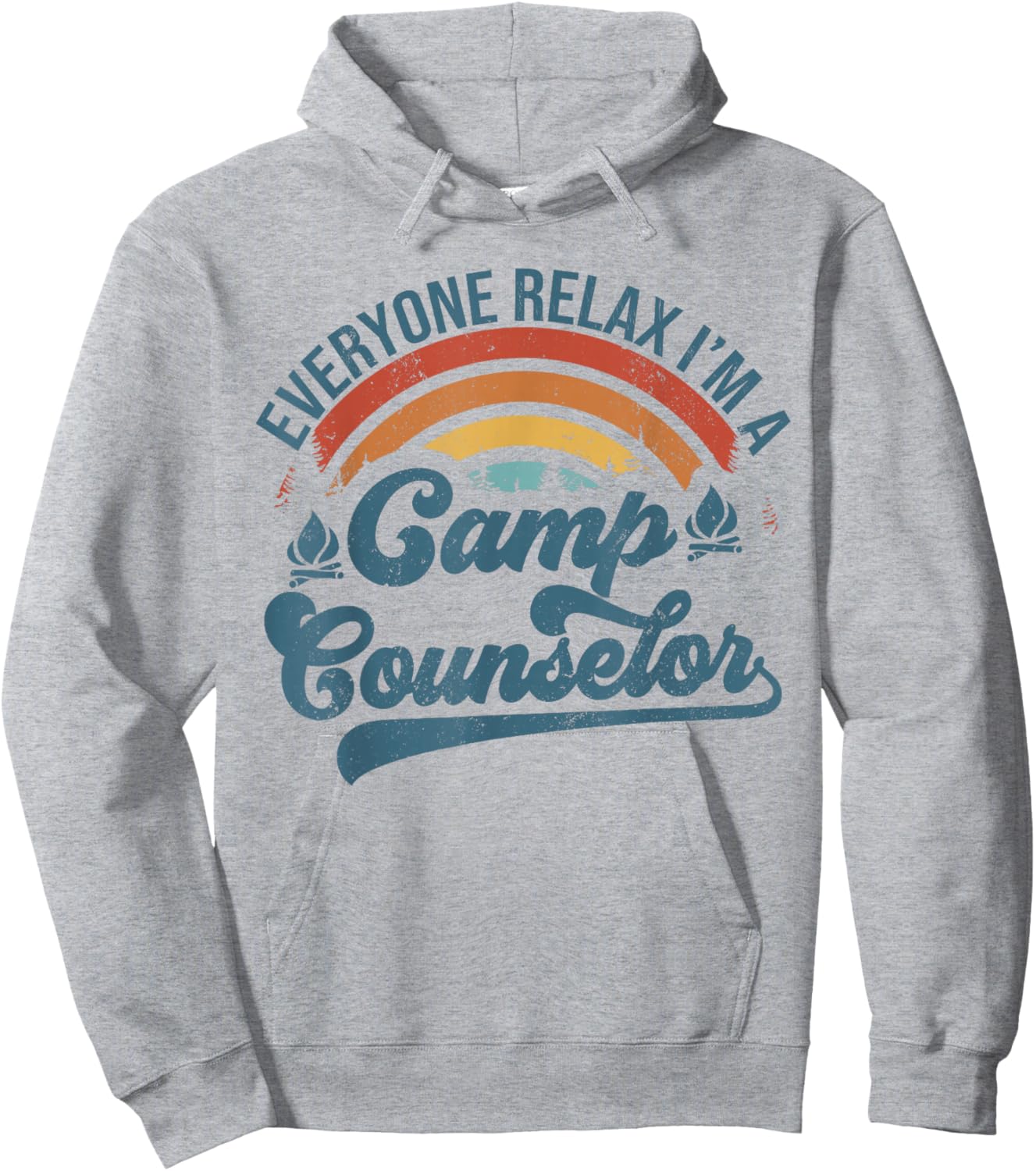 Everyone Relax I'm A Camp Counselor Retro Camp Counselor Hoodie - Hoodie | Ash