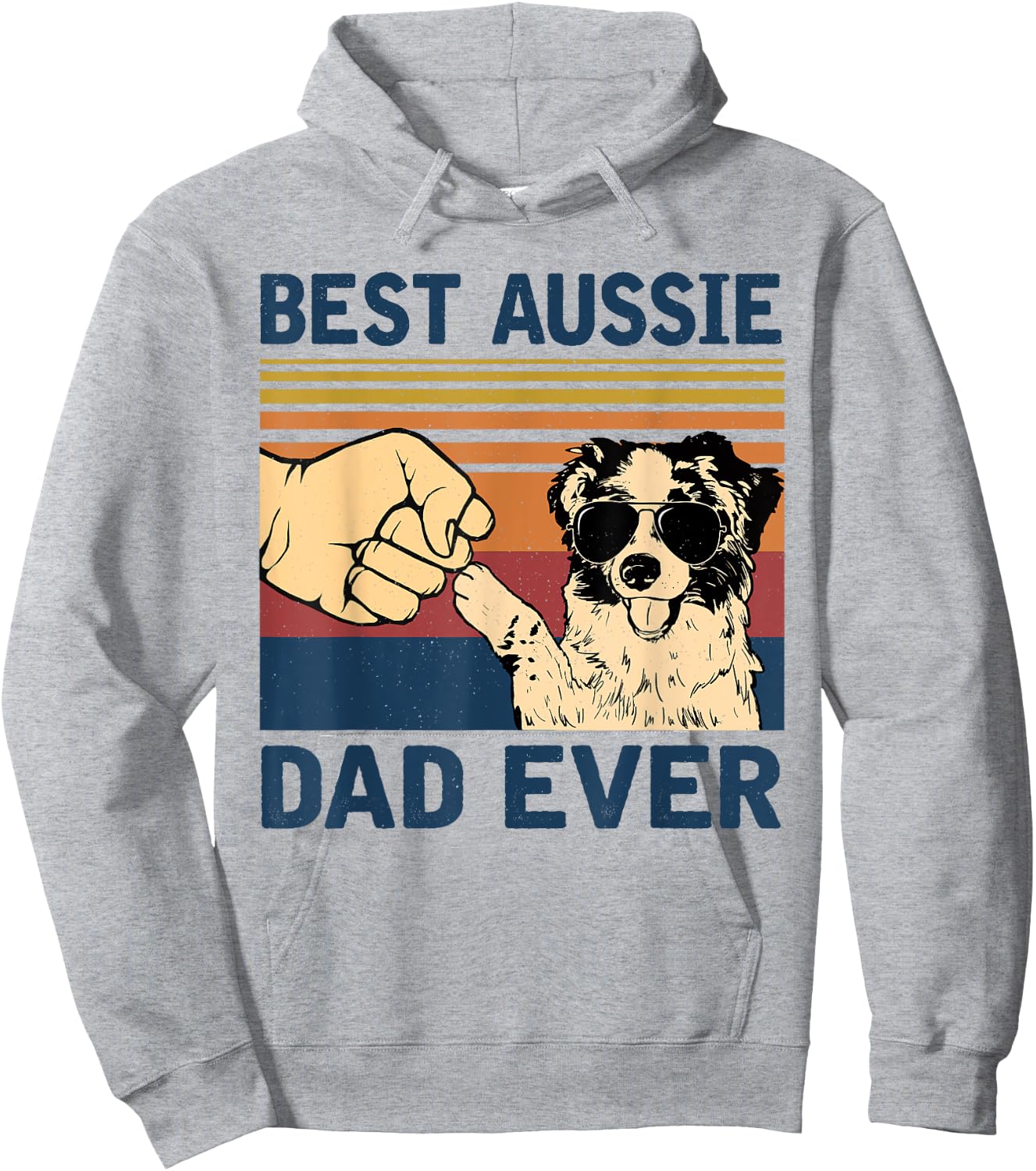 Best Aussie Dad Ever Vintage Aussie Dog Men Hoodie - Hoodie | Ash