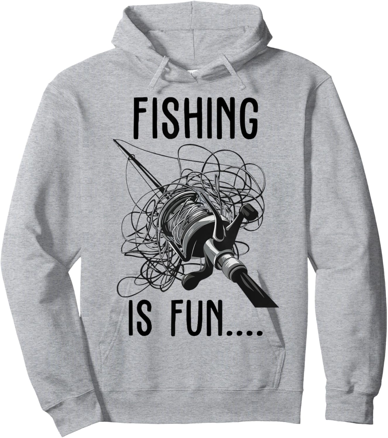 Fishing is Fun Funny Outdoor Fishing Bird's Nest Hoodie - Hoodie | Ash