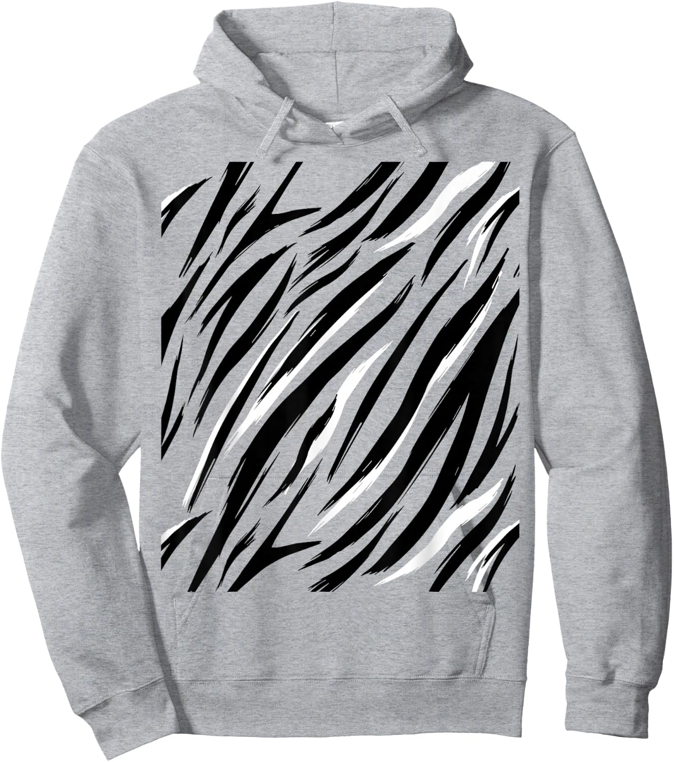 Tiger Print Stripes Animal Cute Easy Halloween Costume Hoodie - Hoodie | Ash