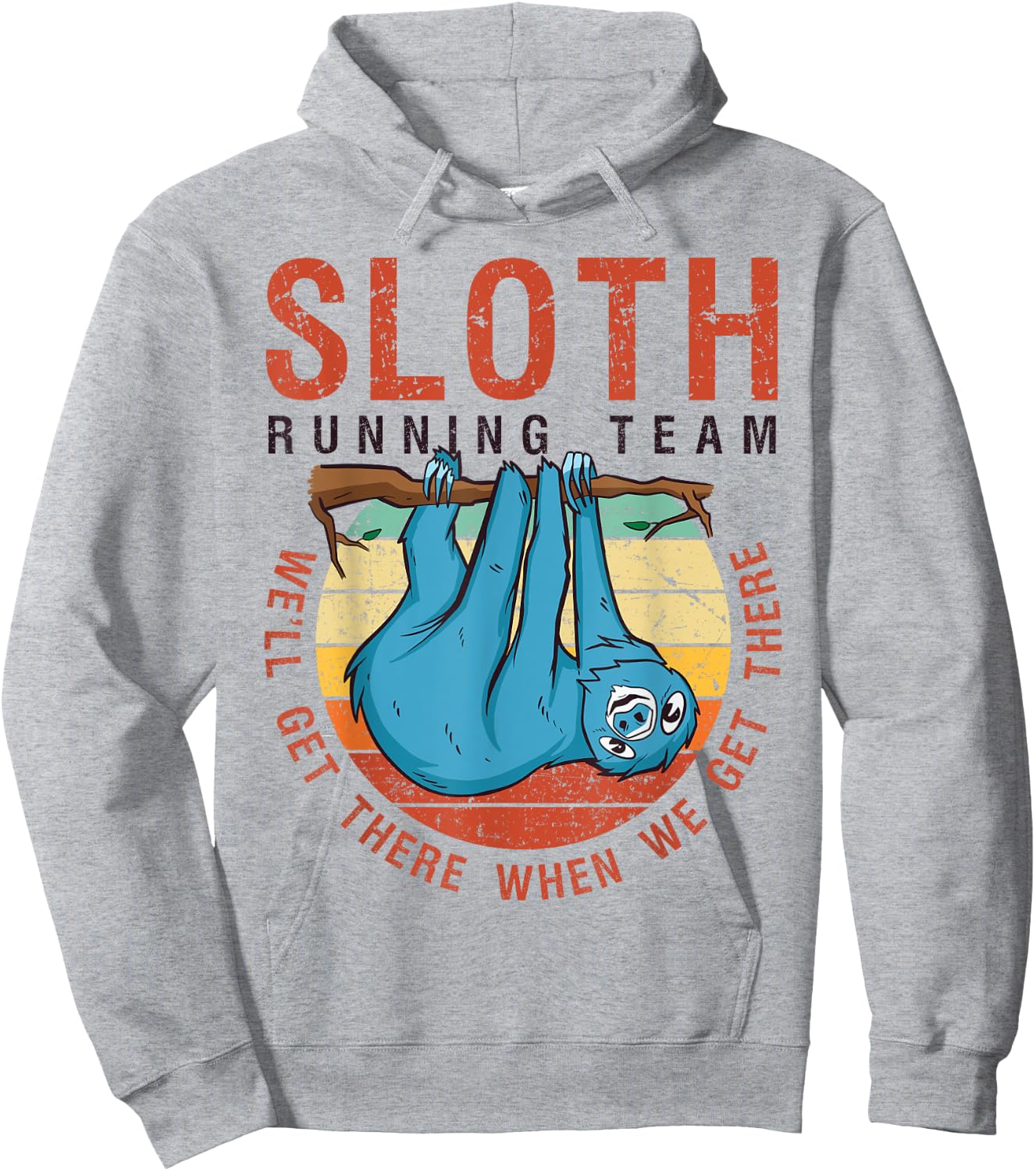 Sloth Running Team Funny Marathon Runner Sloth-Lover Gift Hoodie - Hoodie | Ash