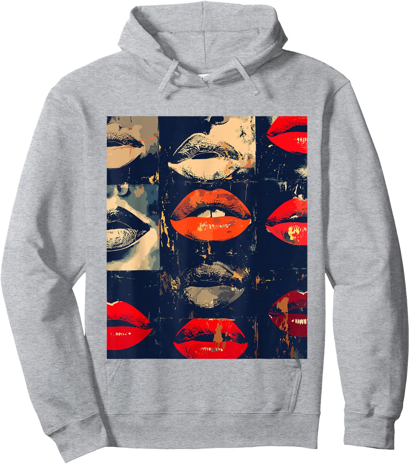 Beautiful Kissing Lips with Red Lipstick Men, Women, Girls Hoodie - Hoodie | Ash