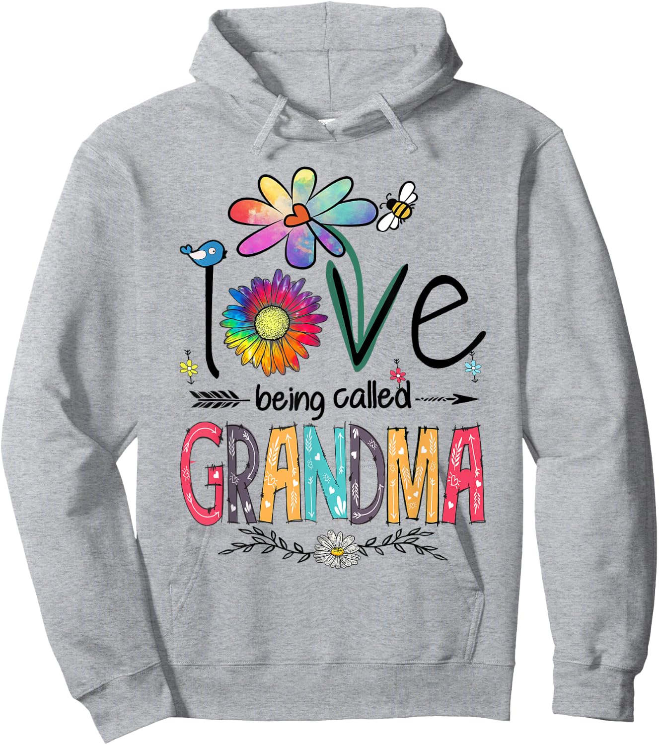 I Love Being Called Grandma Daisy Flower Cute Mother's Day Hoodie - Hoodie | Ash