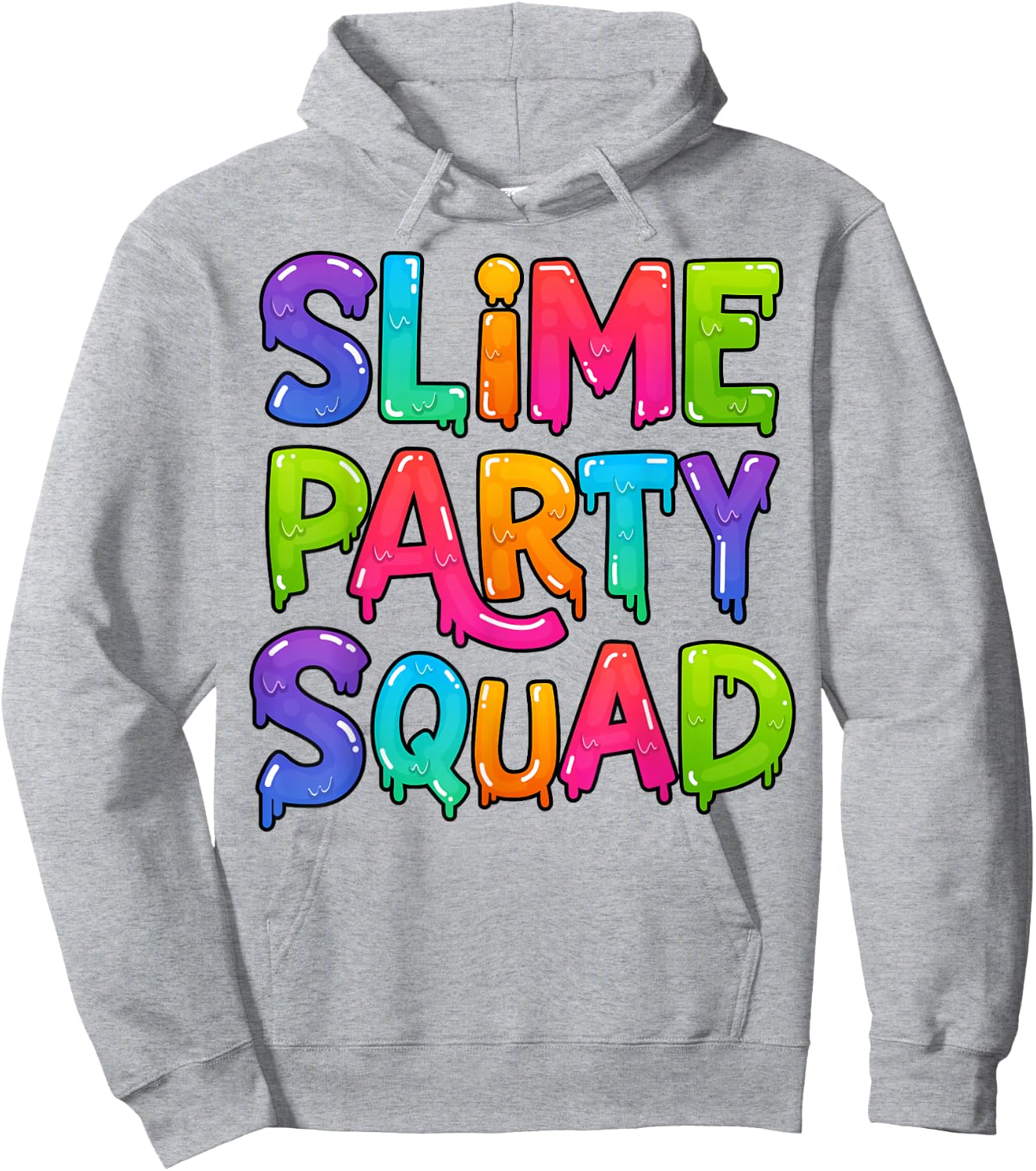 Slime Party Squad Funny Kids Boys Girls Birthday Matching Hoodie - Hoodie | Ash