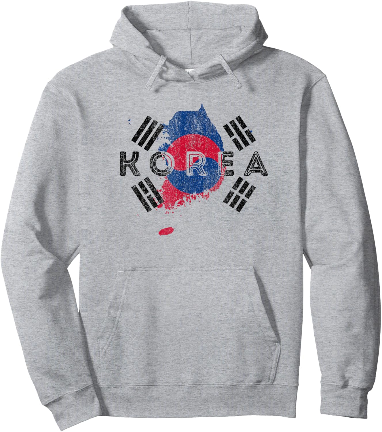 Korean Map and Flag - Unique Korea Word Art Souvenir Hoodie - Hoodie | Ash